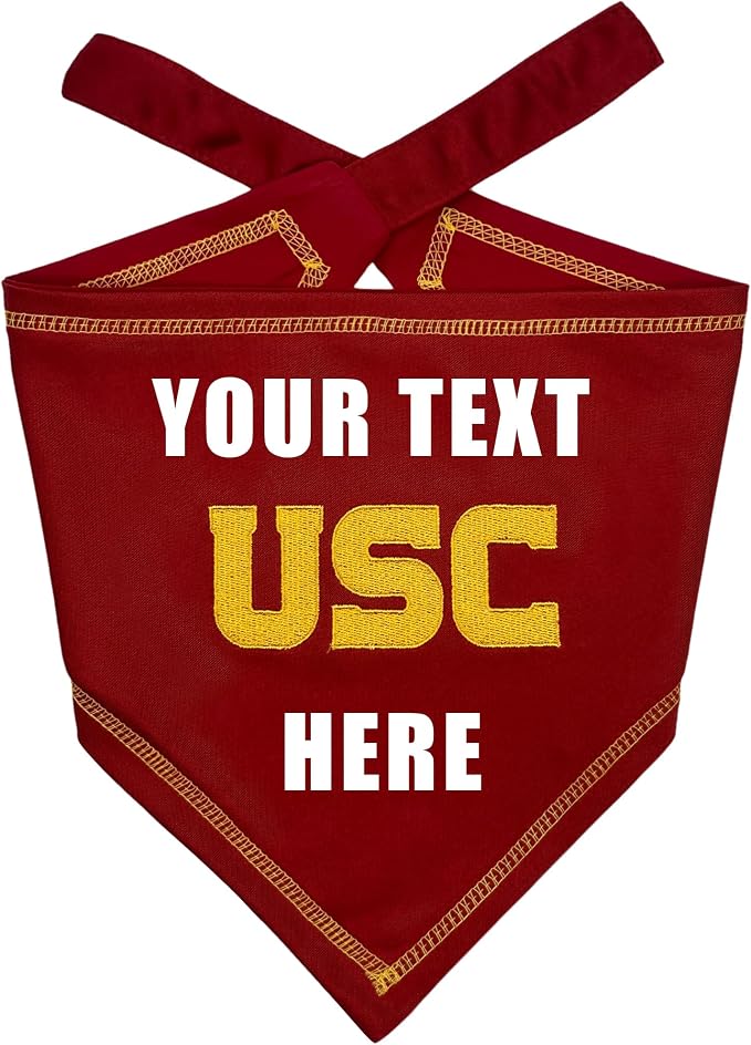 Pets First NCAA USC Trojans Personalized Tie Around Bandana by PETSFIRST