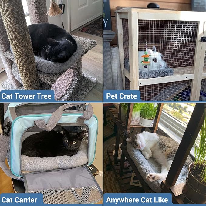 PETLESO Small Cat Bed Mat, Indoor Pet Beds Furniture Carrier Crate Anti Skid Pad - Image 5