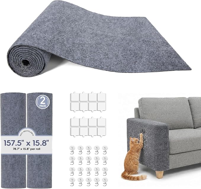 2 Pack Cat Scratcher Mat Roll for Furniture & Couch Protection | Total 157.5" x by BOLIAN