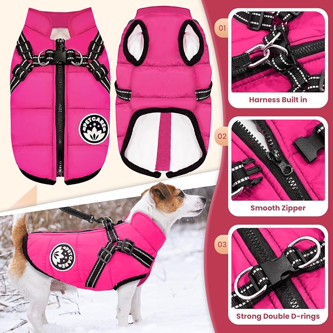 PETCARE Winter Dog Coat with Harness Built in Waterproof Dog Jackets Warm Pet - Image 5