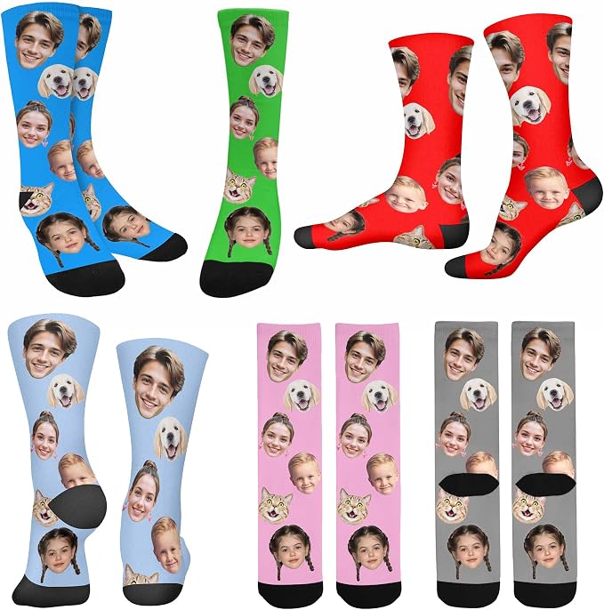 Artsadd Custom Face Socks for Dad Fathers Day Gift Novelty Personalized Photo - Image 4