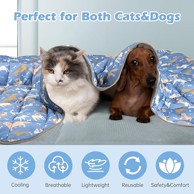 Dog Cooling Mat, Cat Self Cool Ice Pad, Lightweight Pet Cooling Pads Blanket - Image 7