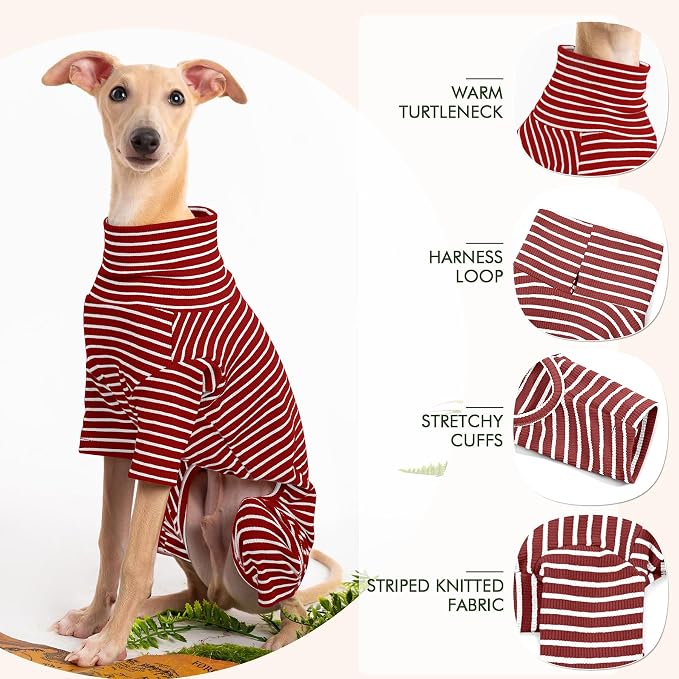 Dog Sweaters for Small Dogs Girls Boys, Striped Pet Sweaters for Fall Winter - Image 6