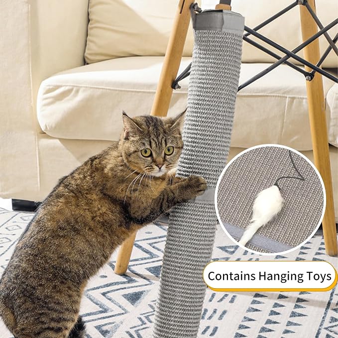 JanYoo 2 Pieces Cat Scratcher Cat Furniture Table Leg Protectors Sisal Cat - Image 4