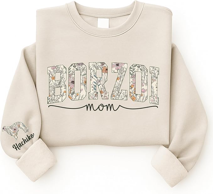 Personalized Dog Mom Sweatshirt, Dog Lover Crewneck, Gift Idea - Image 3