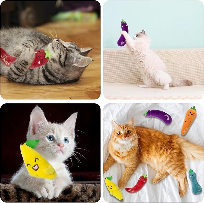 Catnip Toys for Indoor Cats, 5 Pack Cat Toys for Cats, Fluffy Catnip Toys for - Image 8