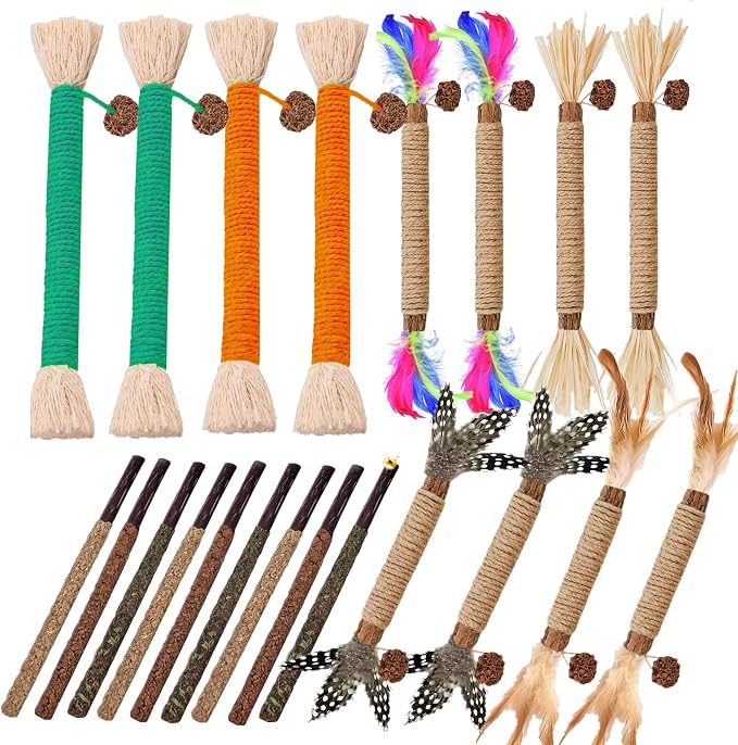 Cat Toys 21Pack Silvervine Chew Stick Kitten Treat Catnip Toy Kitty Natural by GREMBEB