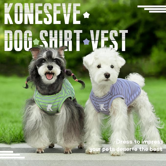 Koneseve Dog Shirt 2 Pack Breathable Sleeveless Vest, Stretchy & Soft - Image 7