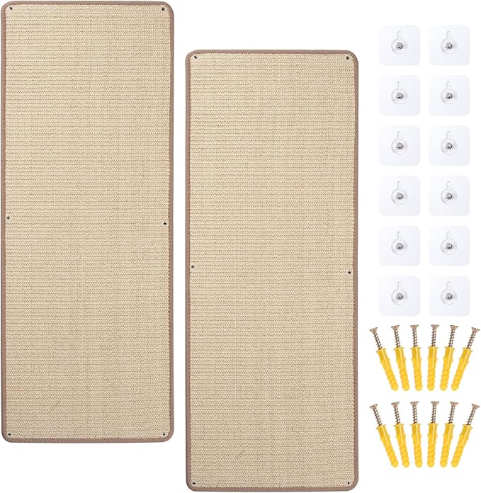 Natural Sisal Cat Scratching Mats 2 Packs, Cat Scratch Furniture Protector by ALYCLIP