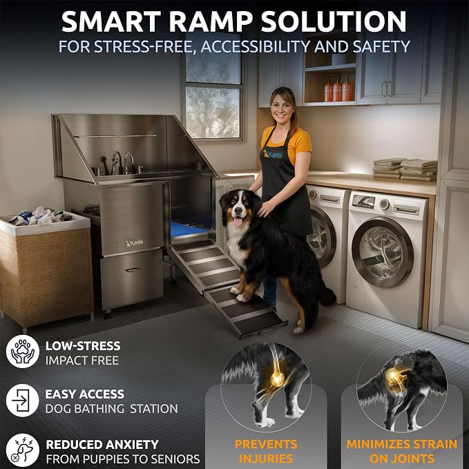 KANIS Professional Dog Washing Station 304 Stainless Steel Pet Wash Sink - Image 3