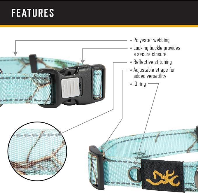 Browning Classic Preformance Webbing Pet Collar, Fully Adjustable, Available in - Image 2