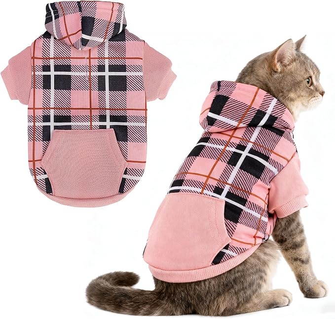 EXPAWLORER Plaid Cat Hoodie by EXPAWLORER