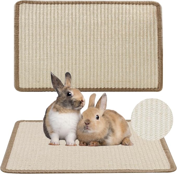Sisal Scratcher Mat for Rabbit, 15.74 x 11.81 Inch Bunny Scratch Mat for by MUYG