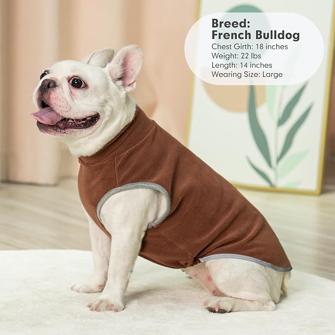 cyeollo Fleece Dog Sweater Vest, Reflective Dog Sweatshirt Pullover Doggie - Image 3