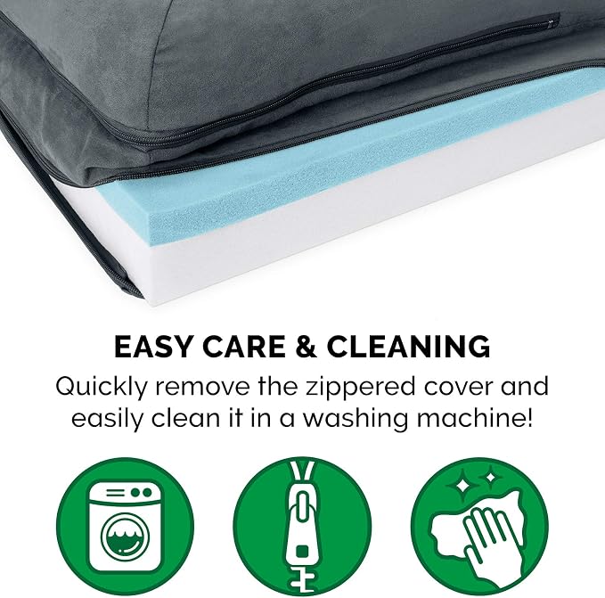 Furhaven Cooling Gel Dog Bed for Large Dogs w/ Removable Bolsters & Washable - Image 8