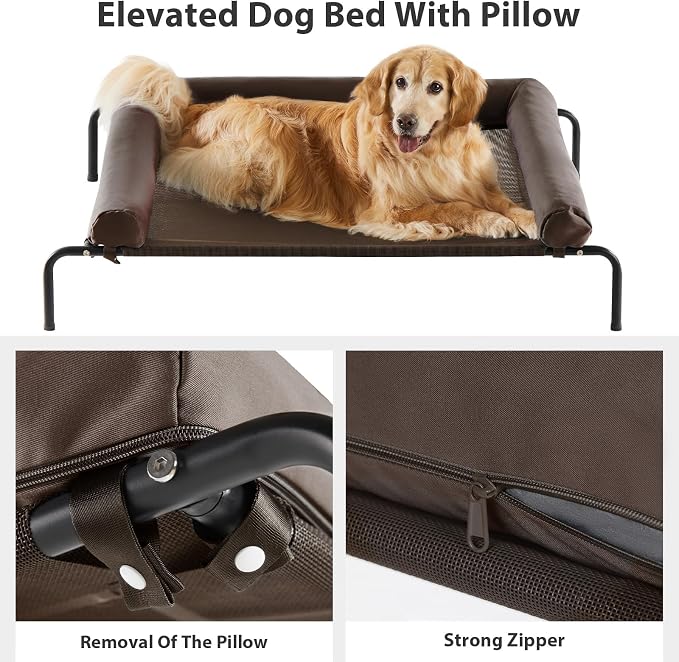RRPETHOME Large Elevated Cooling Dog Bed, Raised Dog Cot Beds - Image 4