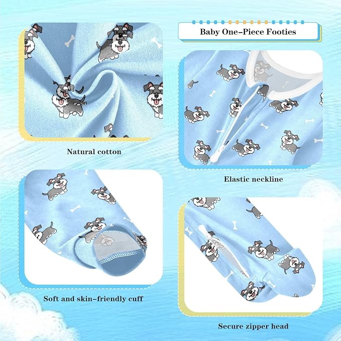 Baby Sleepers For Girl Boys Newborn Baby Play One-Piece Footies For 0-24 Months - Image 5