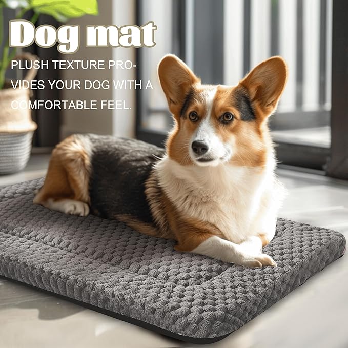 Dog Bed Crate Mat, Soft Durable Washable Anti-Slip Kennel Pad - Image 2