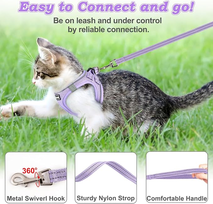 Cat Harness and Leash for Walking Escape Proof, Adjustable Kitten Vest Harness - Image 4