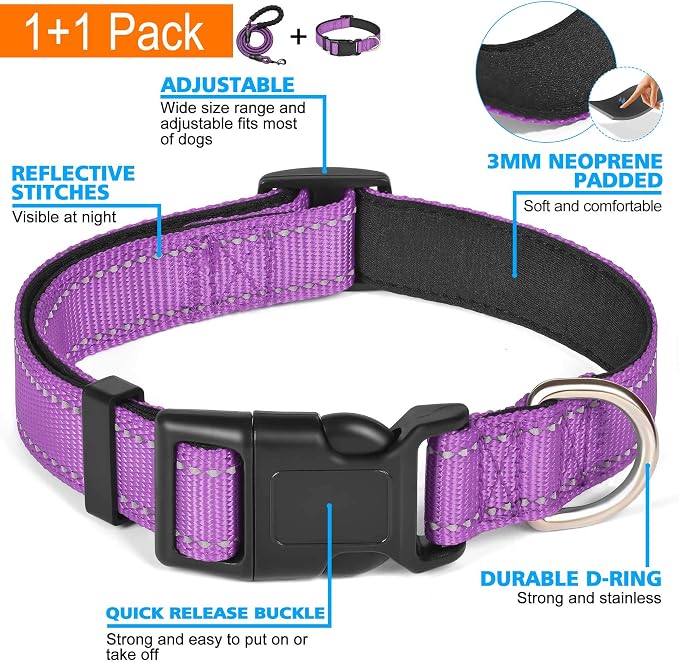 Reflective Dog Collar Padded - Image 3