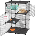 Cat Cage, 3-Tier DIY Catio Cat Enclosures, Detachable Metal Wire Kennel Cats by VISCOO