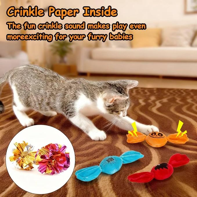 Retro Shaw Cat Toys, Kitty Bundle Candy Catnip Toys - Image 4