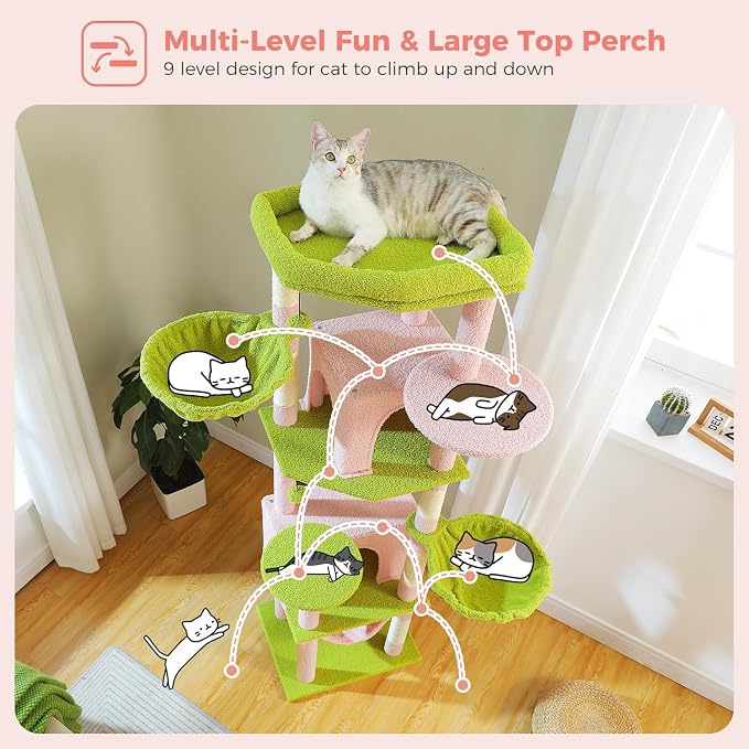 PAWZ Road Tall Cat Tower, 70 Inch Cat Tree - Image 3