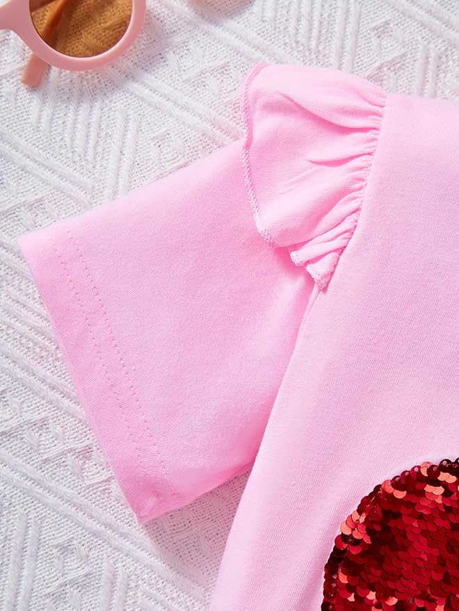 Akyzic Little Girl Skirt Outfit Two Piece Spring Summer Outfit Butterfly Dress - Image 5