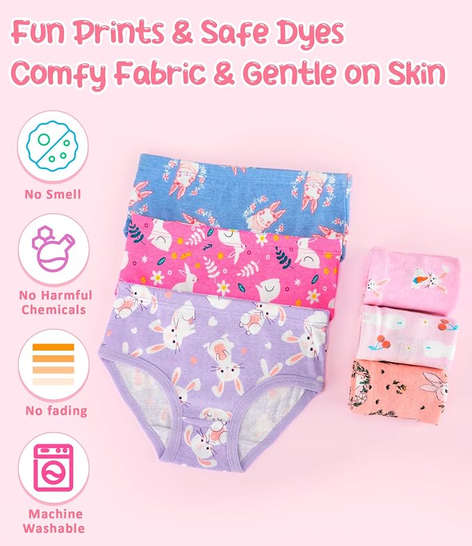 Girls and Toddlers 100% Cotton Underwear Tagless Soft Panties Size 2-3T - Image 6