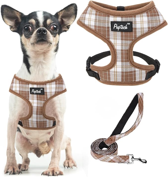 PUPTECK Soft Mesh Dog Harness and Leash Set Pet Puppy Cat Comfort Padded Vest by PUPTECK