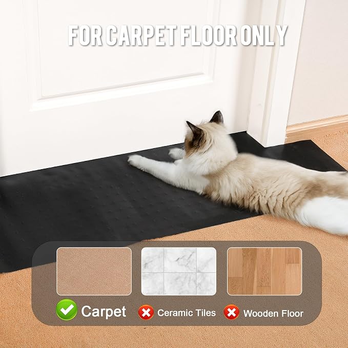 Uross Carpet Protector for Pets -3.6FT Black Round Corner Plastic Under Door - Image 5