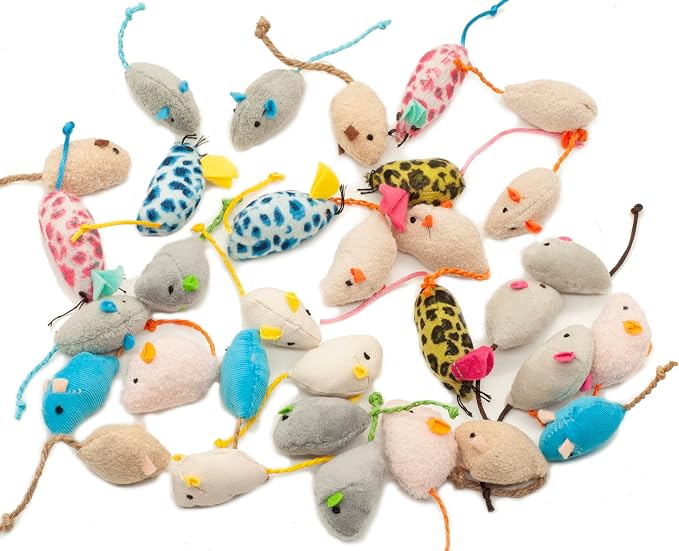 Fashion's Talk Mouse Cat Toys Soft Plush Catnip Mice Assorted Style Variety - Image 4