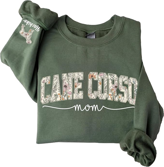 Personalized Dog Mom Sweatshirt, Dog Lover Crewneck, Gift Idea by Unknown