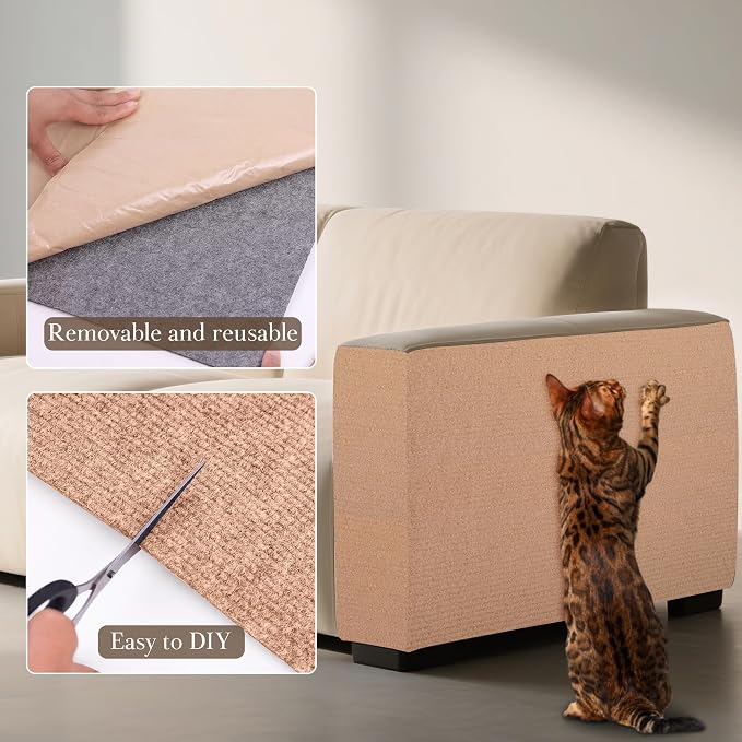 2 Pack Cat Scratch Furniture Protector Trimmable DIY Climbing Scratching - Image 6