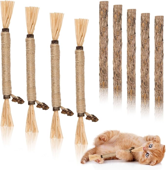 9 Pack Silvervine Sticks for Cats, Natural Cat Chew Stick Cat Toys Set by Unknown