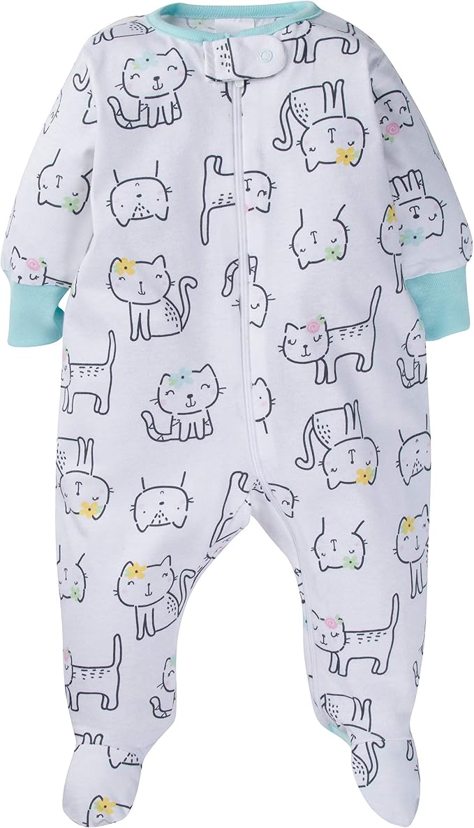Onesies Brand Baby Girls' 4-pack Sleep 'N Play Footies Multi Pack - Image 3