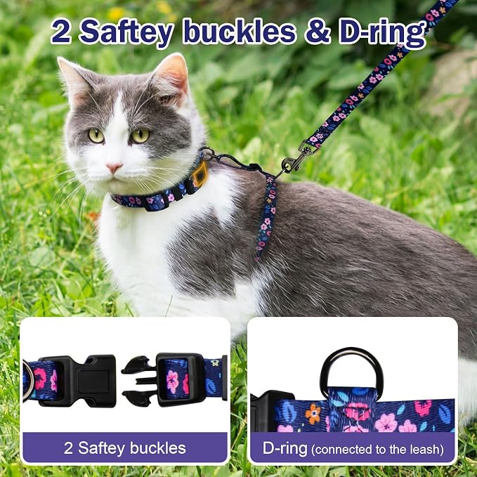Hikiko Cat Harness and Leash Set Escape Proof Adjustable Walking Travel Cute - Image 5