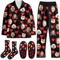 Artsadd Custom Pajamas for Women Men Family, Personalized Face Pjs Pajama Pants by Artsadd