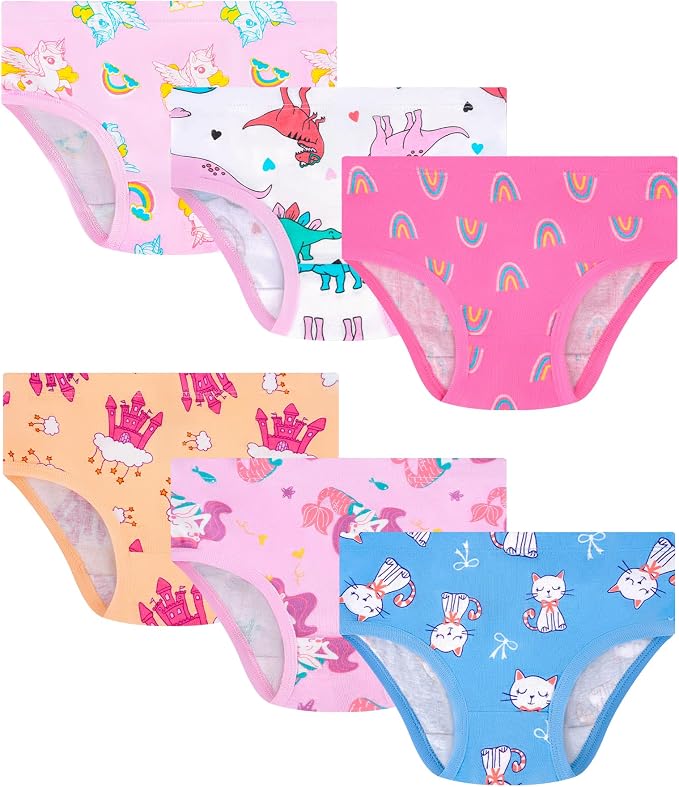 Girls and Toddlers 100% Cotton Underwear Tagless Soft Panties Size 2-3T by JAHSIYI