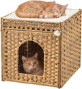 Cat Beds for Indoor Cats Extra Large Double Cat Cave Pet Cube, Handwoven Rattan by SETVSON