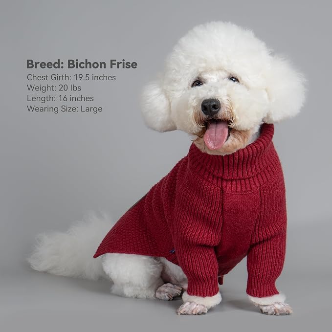 cyeollo Dog Sweater Warm Turtleneck Knitted Dog Christmas Sweaters - Image 8