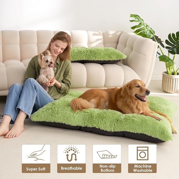 EHEYCIGA Fluffy Dog Crate Bed for Large Dogs, Plush Faux Fur Crate Pad - Image 8