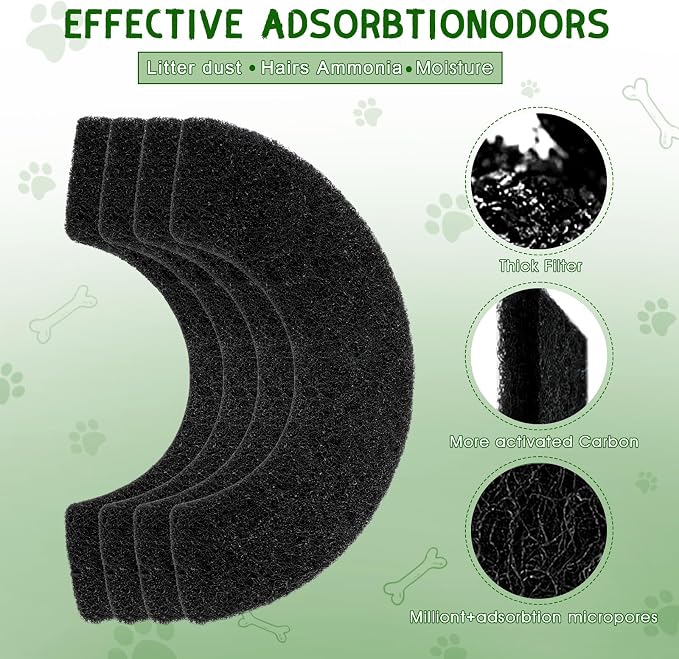 4 Pack 0.5 in Thickness Carbon Filters Compatible - Image 3