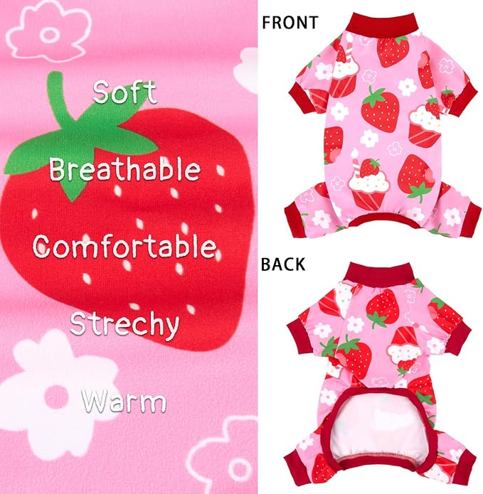 XPUDAC 4 Pieces Dog Pajamas Stretchy Dog Pjs Soft Cute Doggie Clothes - Image 5