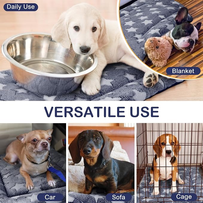 VitalCozy 4 Pcs Dog Crate Pads, Ultra Soft Warm Washable Anti-Slip Kennel Bed - Image 4