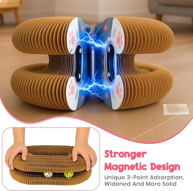 Kitty Curls Cat Toy Twisty Paws Kurlz | Magnetic Magic Organ Cat Scratcher | - Image 3