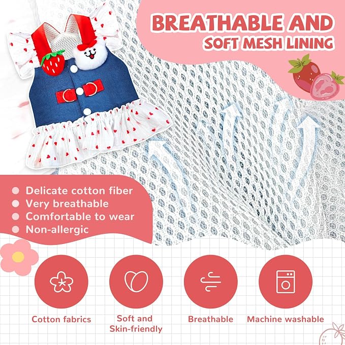 Small Dog Harness and Leash Set Denim Cat Harness Dress - Image 5