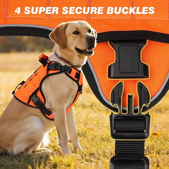 WINGOIN Tactical Dog Harness for Extra Large Dogs, Heavy Duty No Pull Dog - Image 4