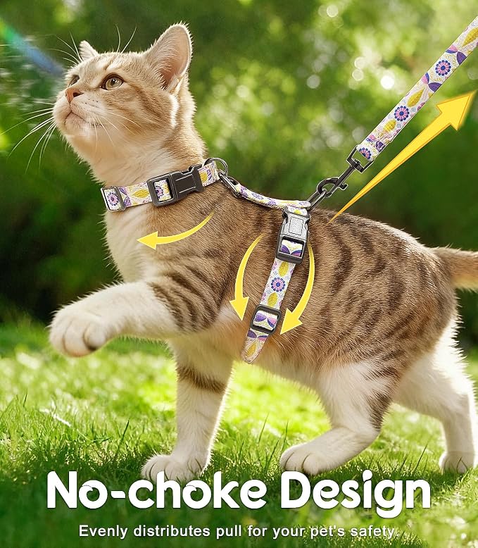 Halypet 2-Pack Cat Harness and Leash Set, Escape Proof 3-in-1 Adjustable Harness - Image 3