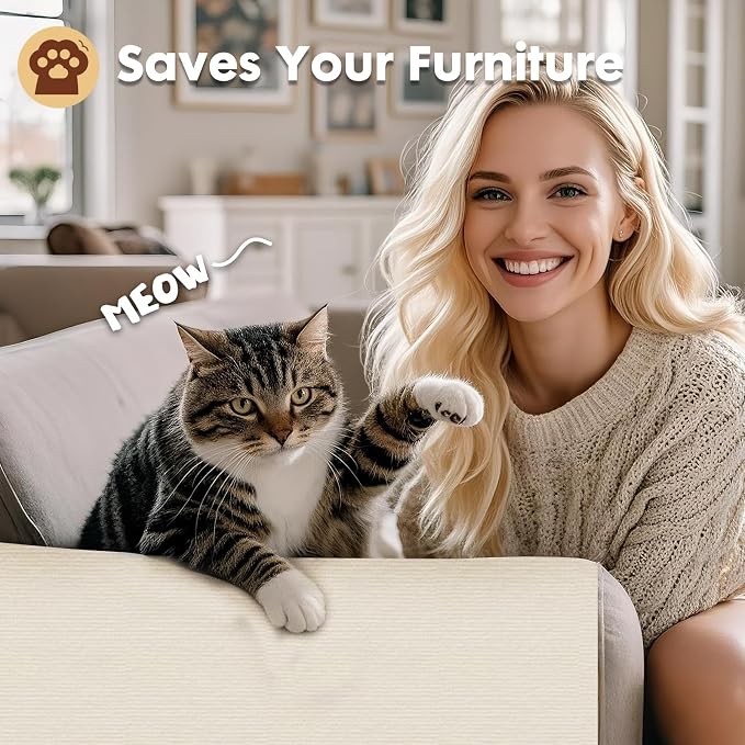 PowerKing Cat Scratch Furniture Protector, 78.7"x15.8" Self-Adhesive Cat - Image 2